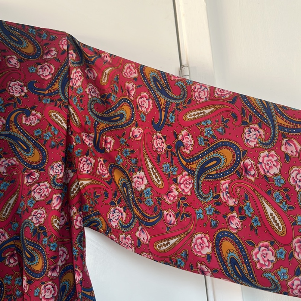 Vintage Notations Silk Blend Button Down Blouse - image 2